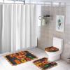 3 Pieces Halloween Fall Plaid Pattern Pumpkin Boo Black Background Bathroom Rug Set Soft Foam Non Slip Bath Mats Sets Toilet Contour Mat Lid Cover for Bathtub Shower and Bathroom Decor 18"x30" view 4