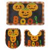 3 Pieces Halloween Fall Plaid Pattern Pumpkin Boo Black Background Bathroom Rug Set Soft Foam Non Slip Bath Mats Sets Toilet Contour Mat Lid Cover for Bathtub Shower and Bathroom Decor 20"x32" view 1