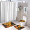 3 Pieces Halloween Fall Plaid Pattern Pumpkin Boo Black Background Bathroom Rug Set Soft Foam Non Slip Bath Mats Sets Toilet Contour Mat Lid Cover for Bathtub Shower and Bathroom Decor 20"x32" view 4