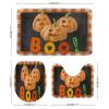 3 Pieces Halloween Fall Plaid Pattern Pumpkin Boo Black Background Bathroom Rug Set Soft Foam Non Slip Bath Mats Sets Toilet Contour Mat Lid Cover for Bathtub Shower and Bathroom Decor 18"x30" view 2