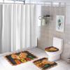 3 Pieces Halloween Fall Plaid Pattern Pumpkin Boo Black Background Bathroom Rug Set Soft Foam Non Slip Bath Mats Sets Toilet Contour Mat Lid Cover for Bathtub Shower and Bathroom Decor 18"x30" view 4