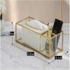 Glass Tissue Box Desk Organizer Gold Rim Paper Napkins Wipes Holder Custom Tissue Paper Funny Tissuebox (Color : Gold) view 2