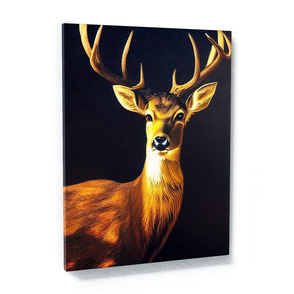 Sense Canvas Deer 8 Canvas Art - Home Decor Wall Art Print Poster Painting Large 30x40 / 1.5"