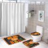 3 Pieces Halloween Fall Plaid Pattern Pumpkin Boo Black Background Bathroom Rug Set Soft Foam Non Slip Bath Mats Sets Toilet Contour Mat Lid Cover for Bathtub Shower and Bathroom Decor 18"x30" view 4