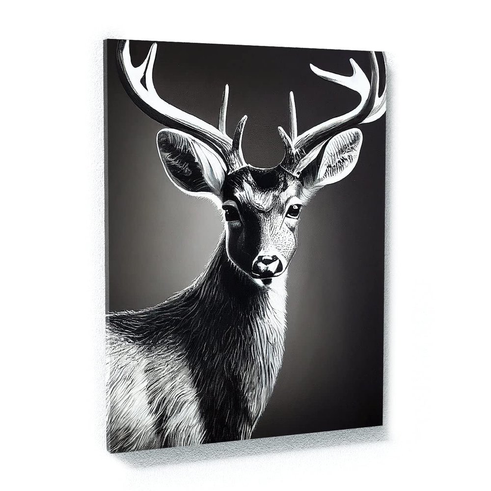 Sense Canvas Deer 5 Canvas Art - Home Decor Wall Art Print Poster Painting Large 30x40 / 1.5"