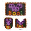 3 Pieces Halloween Fall Plaid Pattern Pumpkin Boo Black Background Bathroom Rug Set Soft Foam Non Slip Bath Mats Sets Toilet Contour Mat Lid Cover for Bathtub Shower and Bathroom Decor 18"x30" view 2