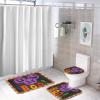 3 Pieces Halloween Fall Plaid Pattern Pumpkin Boo Black Background Bathroom Rug Set Soft Foam Non Slip Bath Mats Sets Toilet Contour Mat Lid Cover for Bathtub Shower and Bathroom Decor 18"x30" view 4