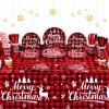 194 Pcs Christmas Buffalo Plaid Party Supplies Red Black Buffalo Plaid Plates Set Christmas Disposable Tableware and Tablecloth Party Set for Xmas Holiday Party Home Dinner Supply, Serves 24 view 1