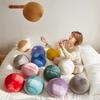 S_SSOY Round Ball Pillow Velvet Spherical Shape Pillow for Sofa Bedroom Rug Fashion Decoration 17.7in, White view 2