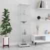 Yoluckea 4 Shelves Glass Display Cabinet with Door,Floor Standing Clear Glass Curio Cabinet Collection Display Case for Living Room Bedroom 64.56x16.73x 14.37 White(Upgrade Assembly) view 1
