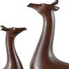 2 Pieces Deer Figurines Modern Couple Reindeer Sculpture Animal Crafts Ornaments for Christmas Table Living Room Decorations - Brown view 3