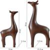 2 Pieces Deer Figurines Modern Couple Reindeer Sculpture Animal Crafts Ornaments for Christmas Table Living Room Decorations - Brown view 4