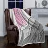 LEOSUCRE Sherpa Fleece Throw Blanket for Couch, Modern Pink and Gray Blanket Bed Throw Soft Baby Blanket All Season Plush Blankets for Sofa Bedroom Dcor 60x80in Abstract Ombre Painting view 2