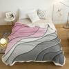 LEOSUCRE Sherpa Fleece Throw Blanket for Couch, Modern Pink and Gray Blanket Bed Throw Soft Baby Blanket All Season Plush Blankets for Sofa Bedroom Dcor 60x80in Abstract Ombre Painting view 3