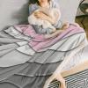 LEOSUCRE Sherpa Fleece Throw Blanket for Couch, Modern Pink and Gray Blanket Bed Throw Soft Baby Blanket All Season Plush Blankets for Sofa Bedroom Dcor 60x80in Abstract Ombre Painting view 4