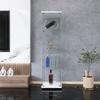 Yoluckea 4 Shelves Glass Display Cabinet with Door,Floor Standing Clear Glass Curio Cabinet Collection Display Case for Living Room Bedroom 64x17x14.5 White view 3