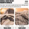 ZTGL Winter Warm Quilt, Thicken Lamb Cashmere Quilts Double-Sided Blanket, Heavy Blankets for Autumn/Winter Double Bed, Soft and Comfortable Fleece Comforter,F,150x200cm(2kg) view 3