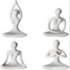 4pcs Yoga Pose Girl Figurine Modern Decorative Girl Statue Lady Figure for Home Living Room Office Gifts Decoration - White view 1