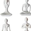 4pcs Yoga Pose Girl Figurine Modern Decorative Girl Statue Lady Figure for Home Living Room Office Gifts Decoration - White view 2