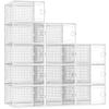 Kuject X-Large Shoe Storage Boxes Organizers Clear Plastic Stackable 12 Pack, Shoe Rack & Holder Substitute, Sneaker Containers, Toy Storage Organizer Bins for Entryway, Closet, Under Bed, White view 1