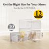 Kuject X-Large Shoe Storage Boxes Organizers Clear Plastic Stackable 12 Pack, Shoe Rack & Holder Substitute, Sneaker Containers, Toy Storage Organizer Bins for Entryway, Closet, Under Bed, White view 2