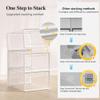 Kuject X-Large Shoe Storage Boxes Organizers Clear Plastic Stackable 12 Pack, Shoe Rack & Holder Substitute, Sneaker Containers, Toy Storage Organizer Bins for Entryway, Closet, Under Bed, White view 4