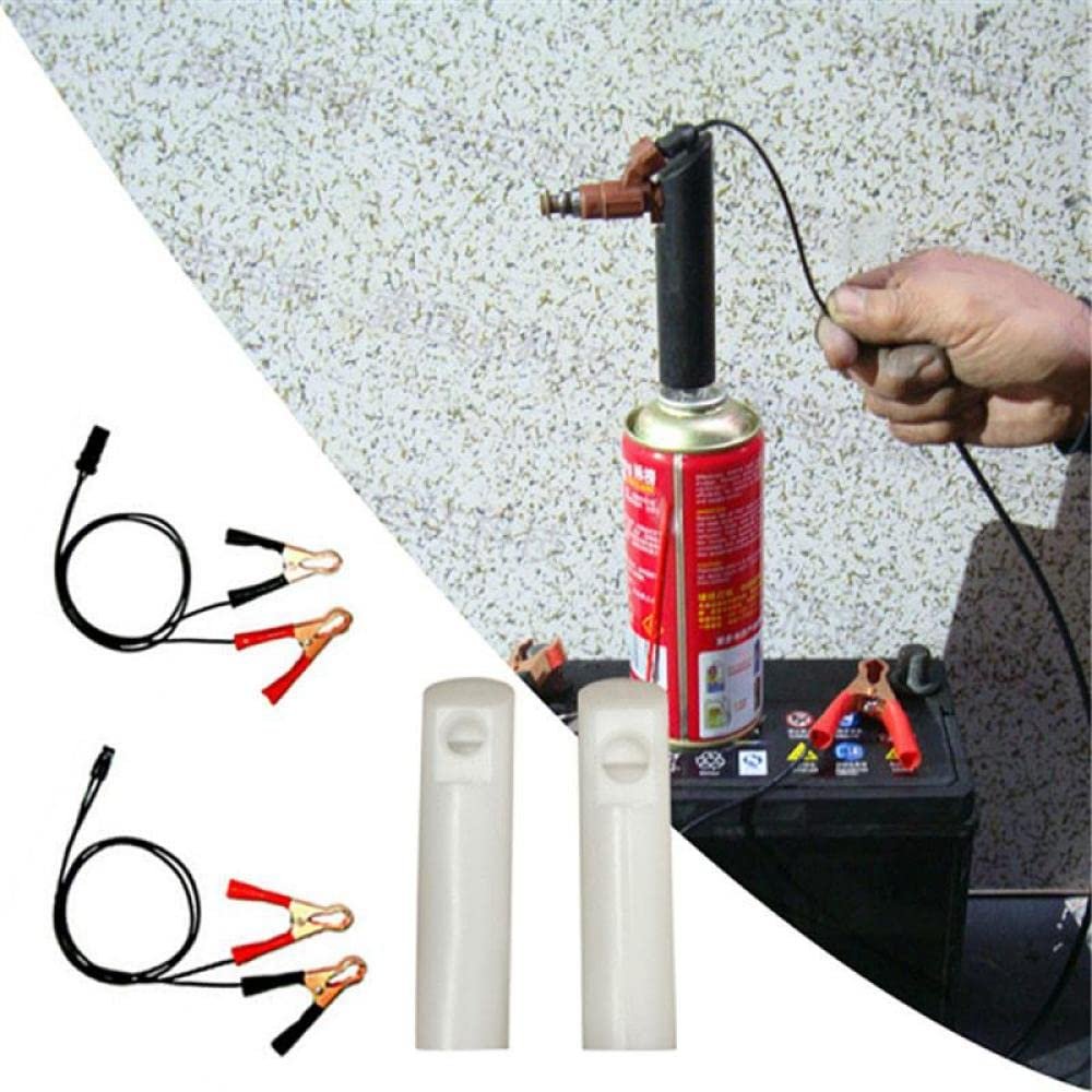 NOBRIM Vehicle Fuel Injector Flush Cleaner Adapter Car Cleaning Tool with 2 Nozzles Clean Car Motorcycle Fuel Injectors Car Accessories