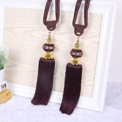 2 Pcs Curtain Hanging Ball Curtains Tassels Curtain Tiebacks Bandages Curtain Accessories,5
