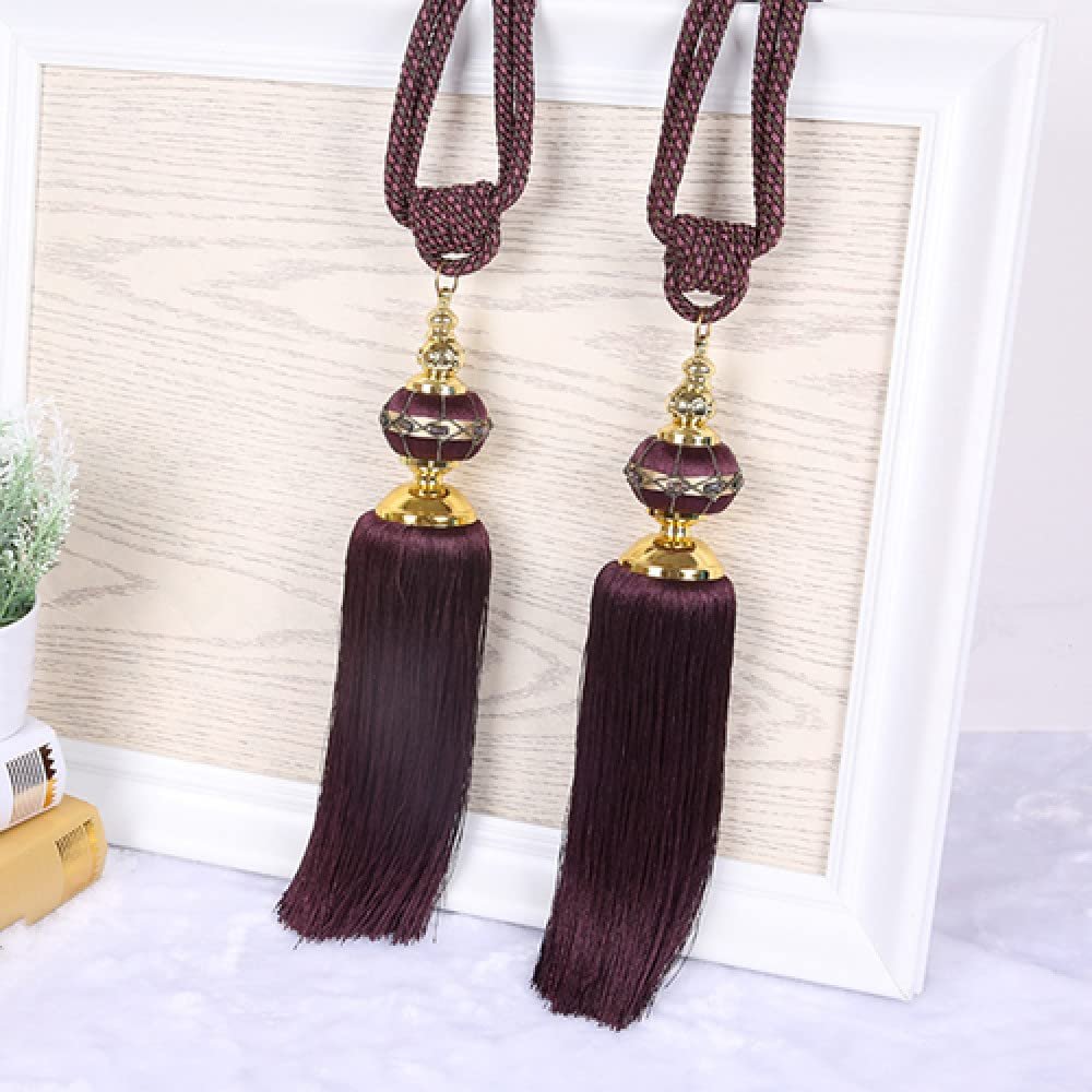 2 Pcs Curtain Hanging Ball Curtains Tassels Curtain Tiebacks Bandages Curtain Accessories,5
