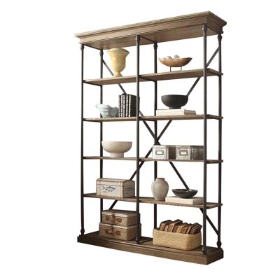 KIRANDY Shelf Floor Bedroom Industrial Style Solid Wood Bookshelf, Living Room Retro Shelving Display Rack (Color : 59x13x71in/140x33x180cm)