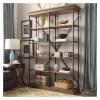 KIRANDY Shelf Floor Bedroom Industrial Style Solid Wood Bookshelf, Living Room Retro Shelving Display Rack (Color : 59x13x71in/140x33x180cm) view 2