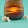 Hebron Glass Blue Swirls Tealight Holder Set view 4