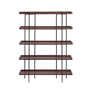 KIRANDY Solid Wood Bookshelf Display Rack, Floor-to-Ceiling Simple Living Room Rack, Retro Partition Multi-Layer Bookcase Shelf (L80-W30-H175cm 5layer)