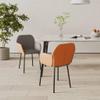 vidaXL Dining Chairs 2 pcs - Elegant Design, Dark Gray Fabric and Faux Leather, Comfortable, Casein Cancer Safety Warning, Perfect Size for Everyday Use view 2