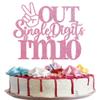1 Pack Out Single Digits I'm 10 Cake Topper Glitter Double Digits 10 Cupcake Pick Cheers to 10 Years Old Ten Fabulous Cake Decorations for 10th Birthday Theme Party Supplies Pink view 1