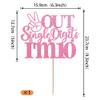 1 Pack Out Single Digits I'm 10 Cake Topper Glitter Double Digits 10 Cupcake Pick Cheers to 10 Years Old Ten Fabulous Cake Decorations for 10th Birthday Theme Party Supplies Pink view 2