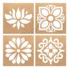 MustHaves Wooden Rangoli Stencils Set for Diwali Decoration | Home Decoration (4 pcs, 6x6 inches) (WSC-46S) view 1