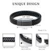 Black Volcanic Rope Cremation Bracelet With Stainless Steel Heart Urn Ashes Jewelry Adjustable Expandable Urn Bracelet (Black-24cm) view 2