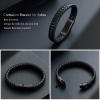 Black Volcanic Rope Cremation Bracelet With Stainless Steel Heart Urn Ashes Jewelry Adjustable Expandable Urn Bracelet (Black-24cm) view 4