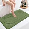 BEQHAUSE-Non-Slip-Bathroom-Rugs-Soft-Absorbent-Bath Mats for Bathroom Polyester Bath Mat Machine Washable Quick Dry Shaggy Shower Mat for Bathrooms, Bathtub and Sink,24"x48",Green view 1
