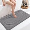 BEQHAUSE Bathroom-Rugs-Soft& Absorbent-Non-Slip-Bath Mats for Bathroom Machine Washable Bathrooms Carpet Grey Thick Shower Mat for Bathrooms, Bathtub and Sink, 24"x48" view 1