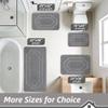 BEQHAUSE Bathroom-Rugs-Soft& Absorbent-Non-Slip-Bath Mats for Bathroom Machine Washable Bathrooms Carpet Grey Thick Shower Mat for Bathrooms, Bathtub and Sink, 24"x48" view 2