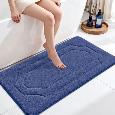 BEQHAUSE-Bathroom-Rugs-Non-Slip-Soft-Bath Mats for Bathroom Floor Absorbent Shower Mat Machine Washable Quick Dry Bath Mat for Shower, and Tub 24"x48",Navy Blue