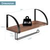 BTY Paper Towel Holder Wall Mount Farmhouse Wood Paper Towel Holder with Shelf Hanging Paper Towel Roll Rack Under Cabinet Spice Rack for Kitchen Bathroom Organizer Rustic Brown view 3