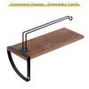 BTY Paper Towel Holder Wall Mount Farmhouse Wood Paper Towel Holder with Shelf Hanging Paper Towel Roll Rack Under Cabinet Spice Rack for Kitchen Bathroom Organizer Rustic Brown view 4