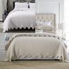 Brandream 6PC White Beige Quilt Set King Size Cotton Luxury Farmhouse Scalloped Bedding Queen Size Quilted Coverlet Shams Se view 1