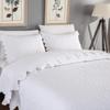 Brandream 6PC White Beige Quilt Set King Size Cotton Luxury Farmhouse Scalloped Bedding Queen Size Quilted Coverlet Shams Se view 3