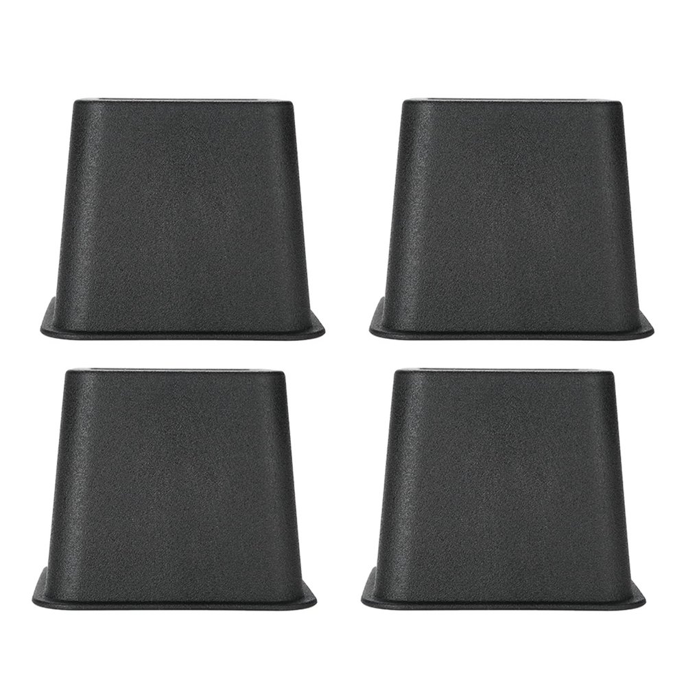 Dioche 4Pcs/Set 3" Adjustable Bed Frame Risers, Furniture Raisers Bed Chair Riser, Wide Feet Stands, Heavy Duty Risers for Sofa and Table, Black, Wholesale Business