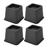 Dioche 4Pcs/Set 3" Adjustable Bed Frame Risers, Furniture Raisers Bed Chair Riser, Wide Feet Stands, Heavy Duty Risers for Sofa and Table, Black, Wholesale Business view 3