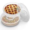 12inch 2 Pack Food Storage Container with Lid and Handle, Reusable 2 Compartments Pizza Slice Storage Container, Round Pie Carrier Leftover Pizza Keeper for Food Cake Cheesecake Tortilla Pastry view 1